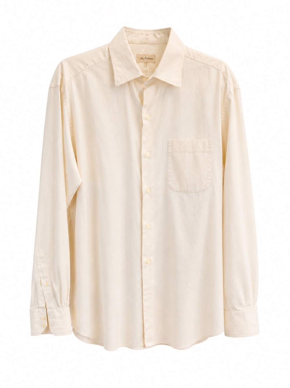 Tommy Bahama Beige Striped Long Sleeve Button-Up Shirt Mens 16 34/35